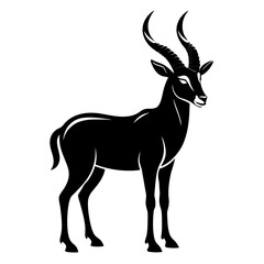 Addax vector clean black silhouette design white background