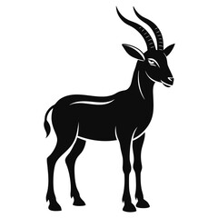 Addax vector clean black silhouette design white background