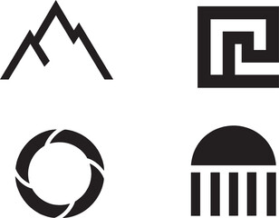 Black & White Symbolism,
Abstract Silhouette Logos,
Minimalist Geometry Icons,
Modern Vector Motifs,
Visual Metaphors in Form,
Creative Symbols  ,black and white silhouette