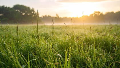 Foggy Countryside Meadow Landscape