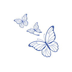 Minimal Grace: Line Art Butterfly Vector Design