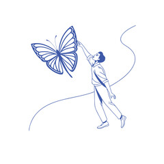 Butterfly Linework Simplicity