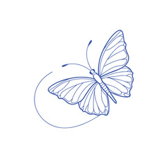 Butterfly Vector Flowing Lines