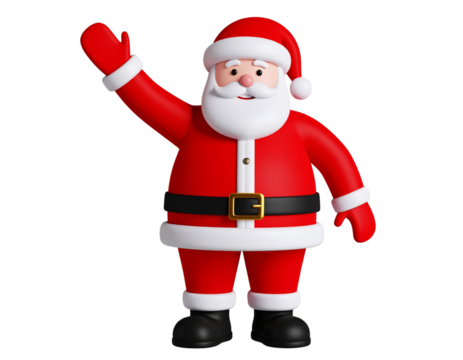 Cartoon Santa Claus Waving PNG