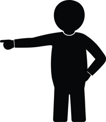black silhouette a person pointing at watch on whi.eps