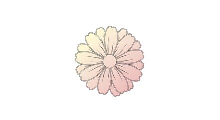 A delicate illustration of a single flower with a soft pink and yellow gradient fill.