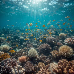 coral reef with fish