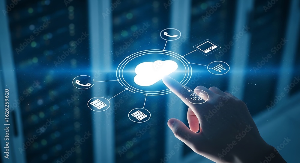Poster digital cloud network connection technology