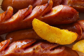 food truck sausage and chips