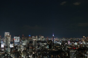 高層ビルから見る東京の夜景