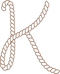 K Brown Rope Line Texas Cowboy Alphabet