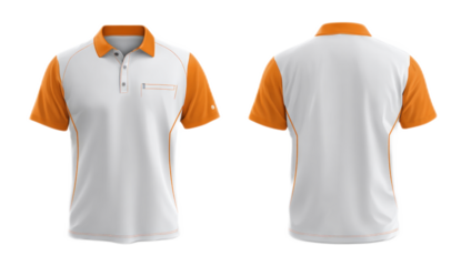 Front and back stylish polo shirt mockup, cut out