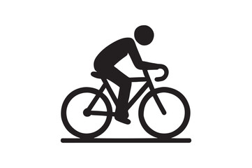 Bicycle lifestyle fitness silhouette vector art illustration on white background