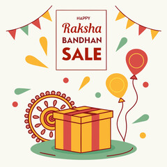 a box with a ribbon and balloons