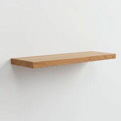 Minimalist Wooden Shelf Mounted on a White Wall for Home Decor