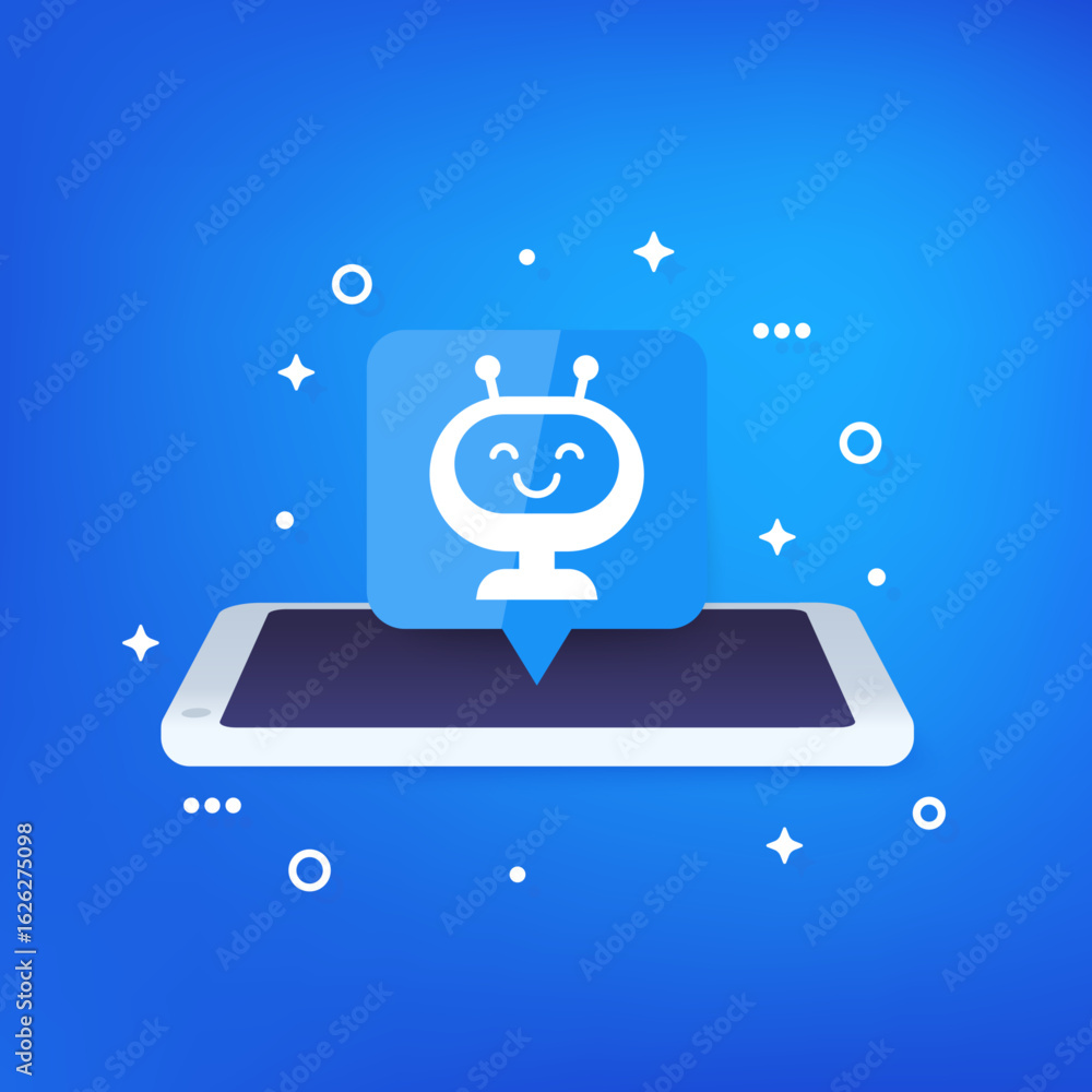 Poster ai assistant app vector icon with a phone