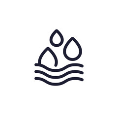 Absorption icon, absorb water line pictogram