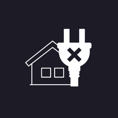 blackout icon with house and plug