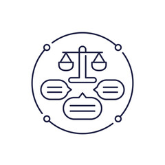 legal assistance icon in line design