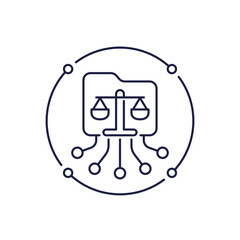 legal case icon with folder in line design
