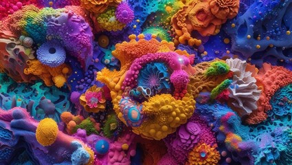 Explosion of Colors in Organic Shapes