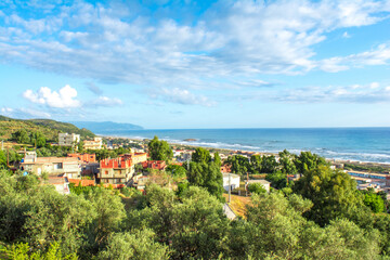 algeria, village, mediterranean sea, africa, north africa, algiers, aerial africa, algeria village,...