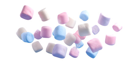 Colorful Marshmallows, isolated on transparent background