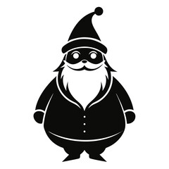 Santa vector clean black silhouette design white background