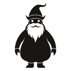 Santa vector clean black silhouette design white background