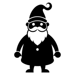 Santa vector clean black silhouette design white background