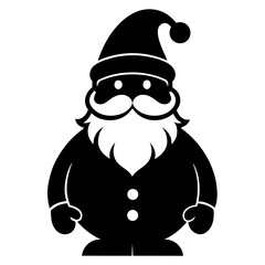 Santa vector clean black silhouette design white background