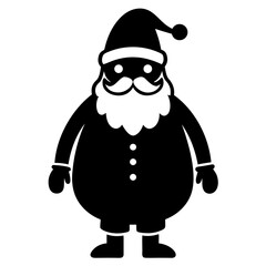 Santa vector clean black silhouette design white background