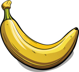 Cartoon Yellow Banana Clipart &ndash; Fresh Fruit Illustration PNG