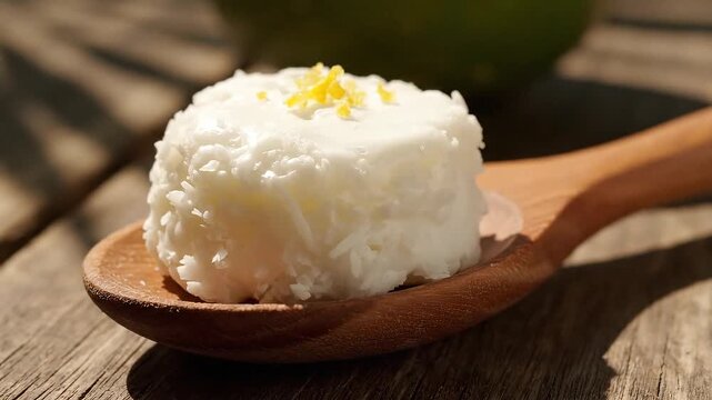  Tropical Sweetness: Fresh Coconut Dessert with Lime Zest