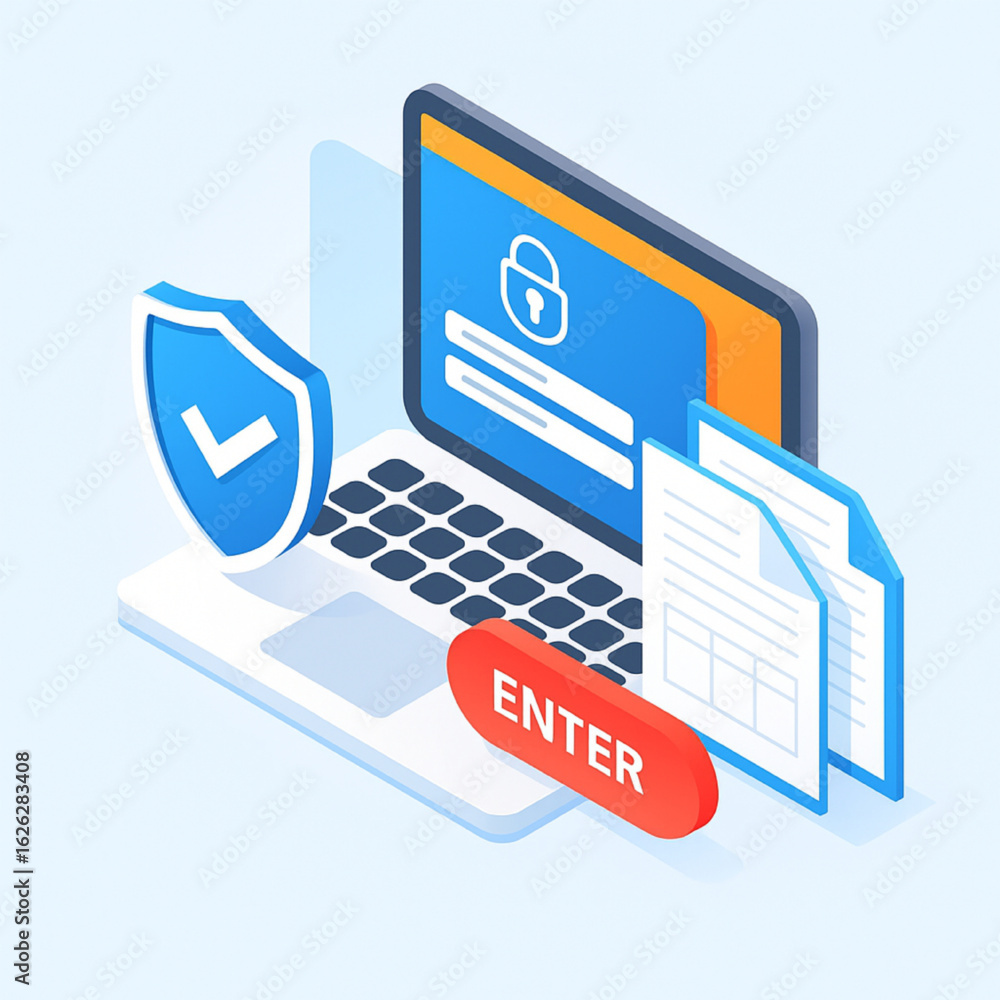 Poster secure your digital world with seamless online access and verified data protection