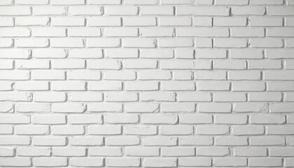 Fototapeta premium Clean white brick wall provides a minimalist, neutral background. Soft lighting emphasizes the whitewashed bricks, creating a seamless, textured surface perfect for contemporary interior design.