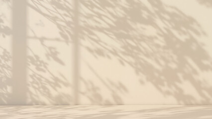 Serene natural light creates calming leaf shadows on a soft neutral studio backdrop