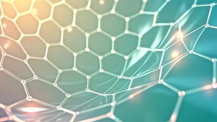 Breathe in the ambiance created by a luminescent Modern Gradient radiant hexagon grid with refracted sunlight, intricately rotating in a delicate spiral on a pure green stage, where its - Powered by Adobe