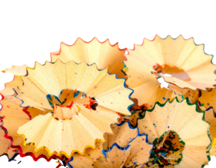 Vibrant Scattered Pencil Shavings with Curled Edges – Abstract Art Texture PNG