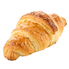 Flaky croissant isolated on transparent background  
