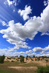 A sunny summer day on the prairie of Inner Mongolia, China