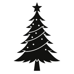 Christmas Tree vector clean black silhouette design white background