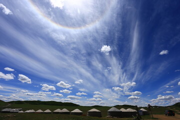 A sunny summer day on the prairie of Inner Mongolia, China