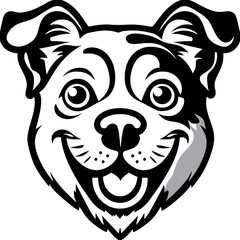 Fototapeta premium Dog Face Vector in Black and White Line Style