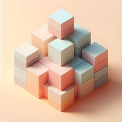 Obraz premium Pastel Cubes 3