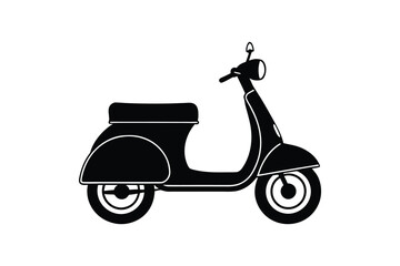 Obraz premium Classic vintage scooter silhouette with a retro design perfect for transportation and travel themes
