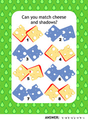 Shadow game with yummy cheese slices
