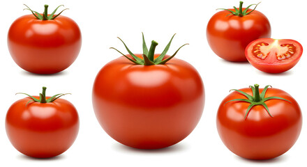 Fresh Tomatoes Isolated on White Background – High-Res Image