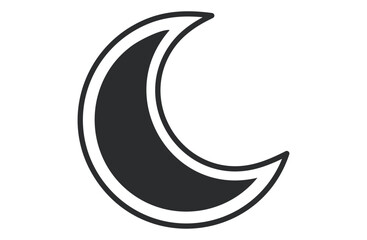 黒い三日月のシルエットアイコン素材