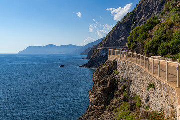 A photo of a long stone wall